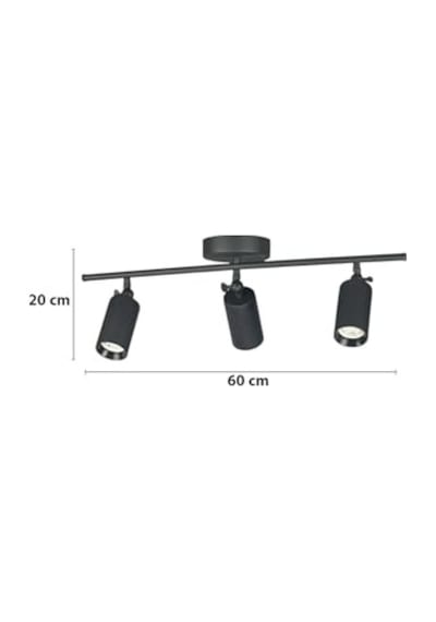 Spoti Modern Tasarım Salon - Mutfak - Banyo Spot Ledli Sıralı Avize Siyah, 60 Cm, 3000, Kelvin Enerji Sınıfı A++ Abanoz