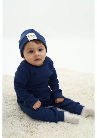 My Kids Wear Fitilli Unisex Bebek - Çocuk Üçlü Takım Krem - Turkuaz