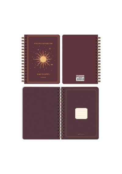 Bullet Journal Edition A5 15x21 Cm Spiralli Noktalı Tarihsiz Not Defteri Güneş