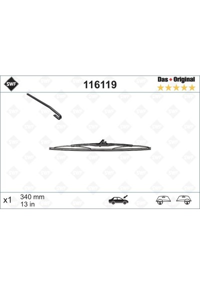 Silecek - 362 - Süpürgesi Arka Golf3-golf4 - Spt-gld - 340 Mm