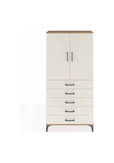 Arges Dolap 3 Raflı 5 Çekmeceli 2 Kapaklı 88x30x182 Çam-aytaşı Çam