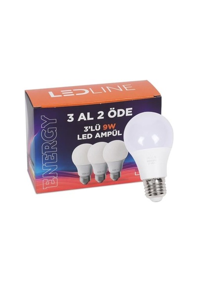9w 3lü Beyaz Led Ampul