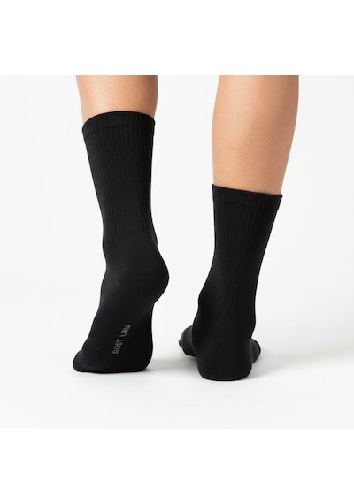 Gost Liria- 5 Li Siyah Ribanalı Unisex Soket Çorap Siyah