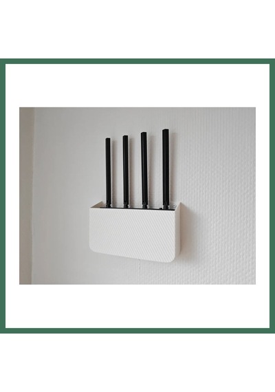 En-cag 3d Baskı Duvar Tipi Wifi Modem Saklama Rafı Router Gizleme Askısı Kablo Çıkışlı Beyaz Modem Tutucu 23x13 Cm Bss