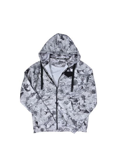 Stafu Pro Jedi Fermuarlı Kapüşonlu Paleo Grey Sweatshirt Çok Renkli