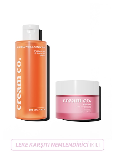 Cream Co. Leke Karşıtı Nemlendirici Krem 50 ML + Aha-Bha Vitamin C Tonik 200 ML