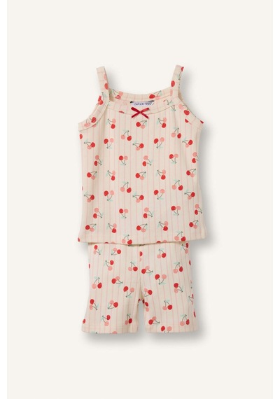 Defacto Baskılı Fitilli 2li Ecru Pijama Takımı Kız Bebek I0404a526hser233 Ekru-er233