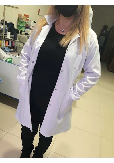 Çgs Kadın Ceketyaka Beyaz Uzun Kollu Doktor,öğretmen Önlüğü