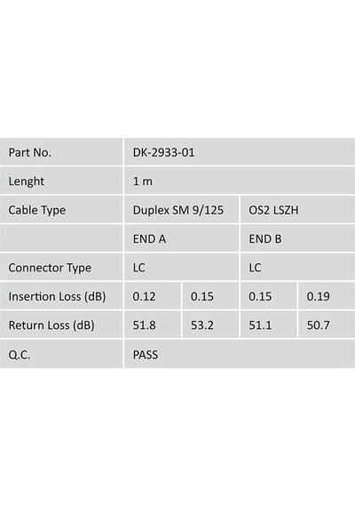 Digitus Fiber Optik Singlemode Sarı 1m