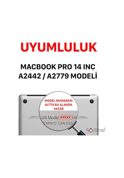 Novstrap Apple Uyumlu MacBook Pro 14 İnç M1 M2 A2442 A2779 İle Kılıf Sert Rubber Mat Buzlu Kapak Karışık Çok Renkli