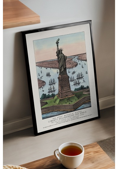 Liberty Siyah Ahşap Çerçeveli Poster, Dekoratif Seyahat Duvar Tablosu