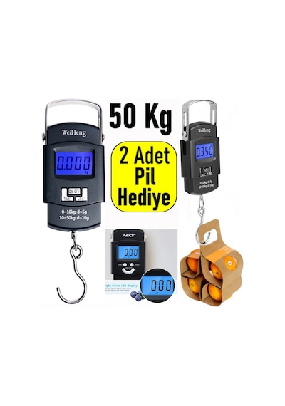 Elektronik Dijital El Kantarı 50 Kg Terazi Tartı 10 Gr Hassas