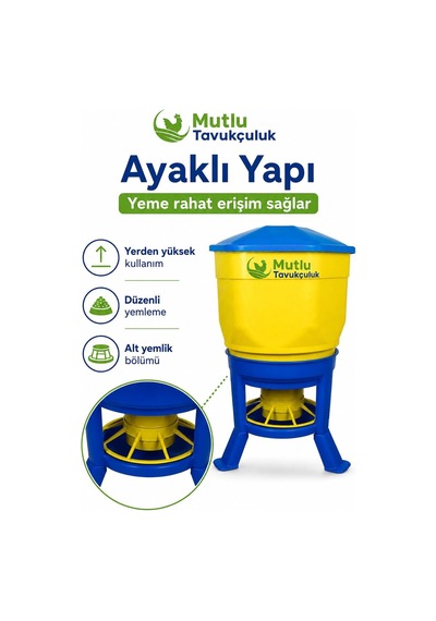 Tr Tavuk Güvercin Hindi Yemliği 40 Litre Kova Kapasiteli Plastik Kanatlı Hayvan Yemlik Kaz Güvercin İçin