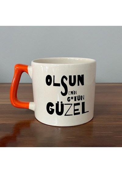 Olsun Senin G Tün Güzel Baskılı Kırmızı Kulplu D Kupa
