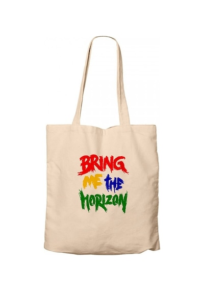 Bring Me The Horizon Rainbow Krem Kanvas Bez Çanta