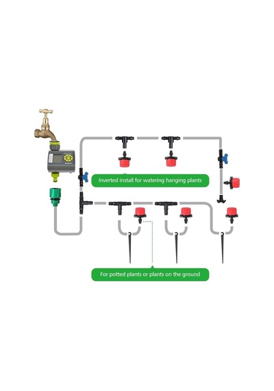Depolife Verve Elektronik Bahçe Sulama Sistemi 20 Metre Damlalama Sulama Sistemi Ve Ekleme Parçalı Set Sku: Smgstka6493f0469