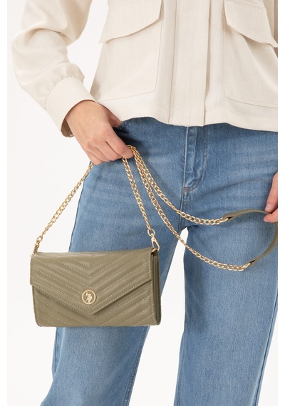 U.S. Polo Assn. Kadın Haki Zincir Askılı Çapraz Çanta 50300328-VR027