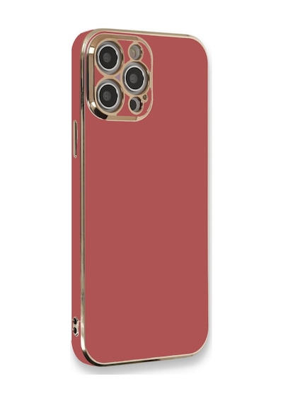 Apple Uyumlu iPhone 12 Pro Max Uyumlu Kılıf Volet Silikon - Kırmızı
