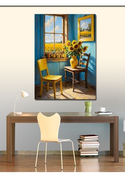 Kanvas Tablo Pencere Yanında Güneş 100cmx140cm