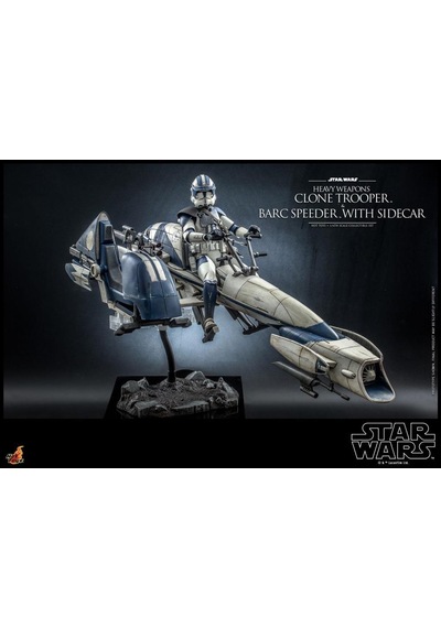 Hot Toys Heavy Weapons Clone Trooper And Barc Speeder With Sidecar Sixth Scale Figure Set - 911169 - Star Wars / The Clone Wars - Tms77