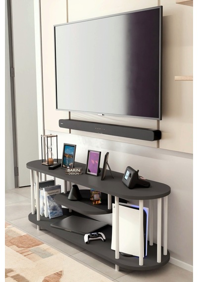 Modern Tv Ünitesi Ahşap Raflı 2 Katlı Televizyon Sehpası Minimalist,dayanıklı, Tv Standı Beyaz Demir Antrasit Modern Tv Ünitesi Ahşap Raflı 2 Katlı Televizyon Sehpası Minimalist,dayanıklı, Tv Standı Beyaz Demir Antrasit