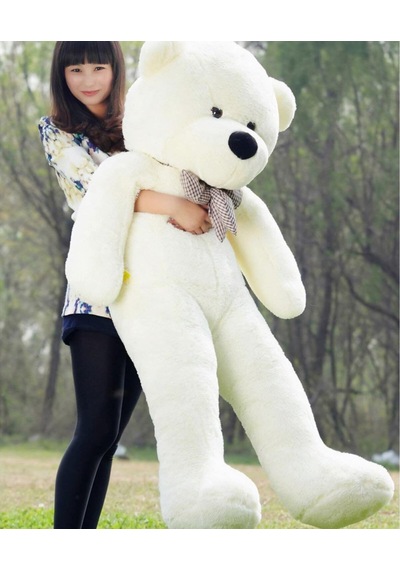 Sevgiliye Özel Hediye - 140 Cm Papyonlu Peluş Ayıcık... Beyaz