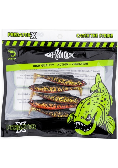 Silikon Sahte Balık - 4,5g 85mm - Fishack Predatorx - Uv Boyalı - Copper