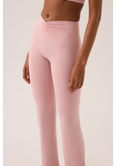 Los Ojos X Ece Pembe Bel Detaylı İspanyol Paça Pantolon Ruched & Flared Pembe Pembe