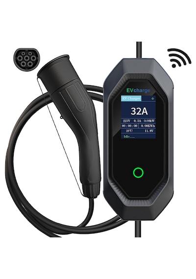 Evcharge 22 Kw Elektrikli Araç Taşınabilir Şarj Istasyonu 32a Tip-2 5x32a 5 Mt Tip2 Mobil Uygulama 22.0 KW