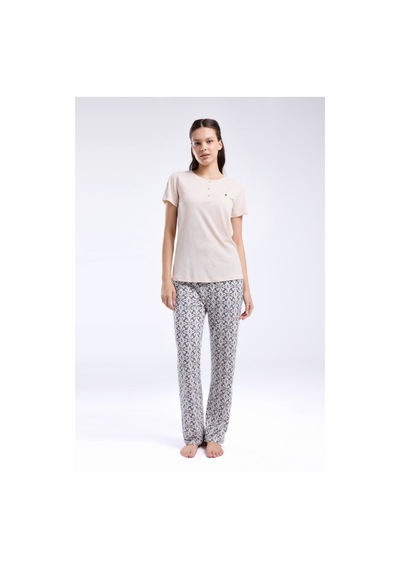Pierre Cardin Kadın Krem Pijama Takımı Pc8961-s-v1 Krem