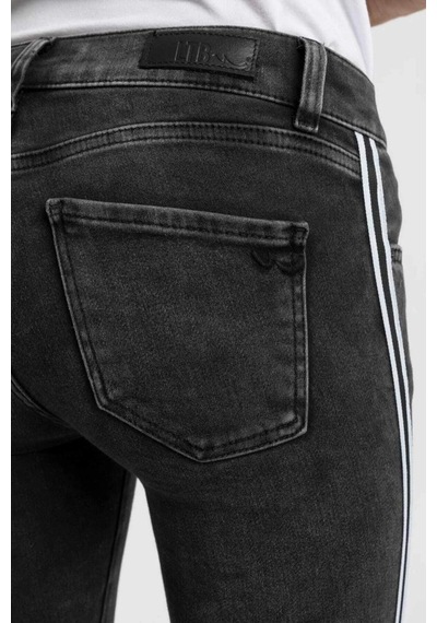 Ltb Lonıa Whıte Strıped Black Route Kadın Skinny Jean Pantolon Siyah