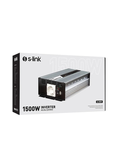 S-link Sl-1500w Dc 12 Volt Ac 230 Volt 1500w İnverter