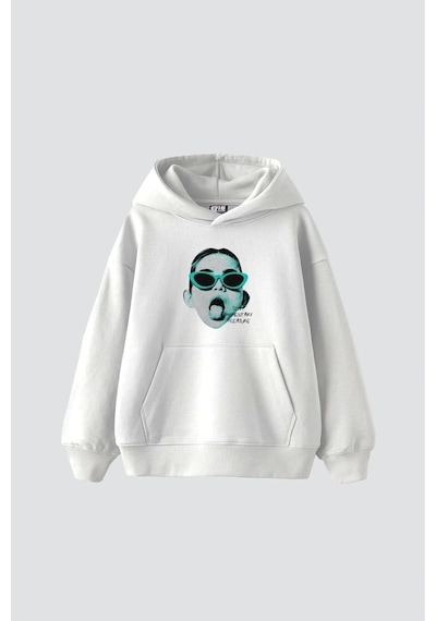 Startmore Pleasure Baskılı Oversize Unisex Beyaz Beyaz