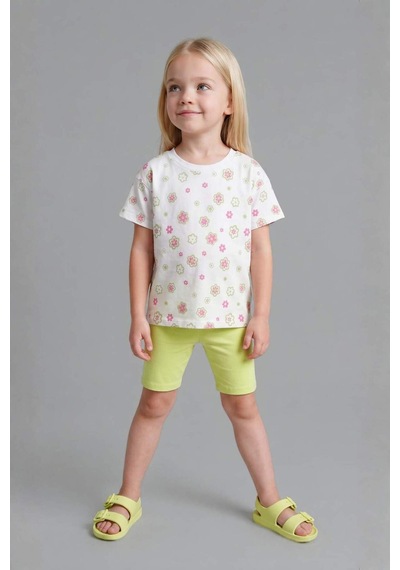 Defacto Çiçek Desenli 2li Beyaz Takım Kız Bebek H7885a526smwt34 Beyaz-wt34