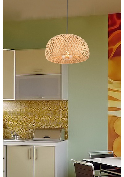 Nordic Tasarım Bamboo Avize Hasır Avize 1.sınıf Kalite Naturel Ferahlık Katar Kahve