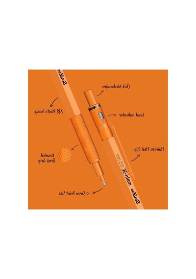 Turuncu Şeffaf Versatil Kalem, 0.5 Mm Uç İle Keskin Yazım İçin Tasarlandı