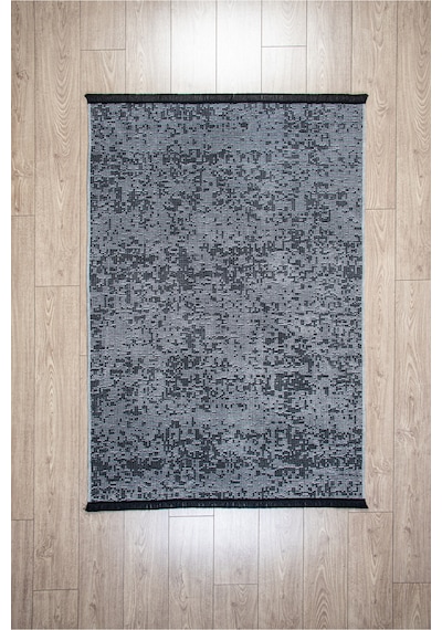 Gri Şönil Kilim Saçaklı Tozumayan Makinede Yıkanabilir Kaymaz Taban Halı Yolluk