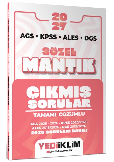Yediiklim 2027 AGS KPSS ALES DGS Sözel Mantık Tamamı Çözümlü Çıkmış Sorular