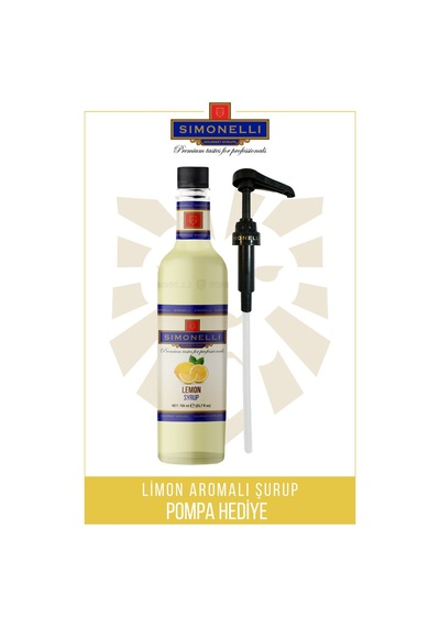 Simoenlli Kahve Şurubu Limon Aromalı 700 ML + Pompa Simonelli