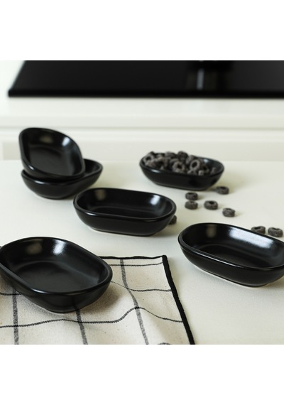 Keramika Mat Siyah Noyan Çerezlik 11 Cm 6 Adet 956