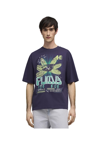 Puma Graphic Erkek Lacivert Günlük Stil T-shirt 63444364 Mavi