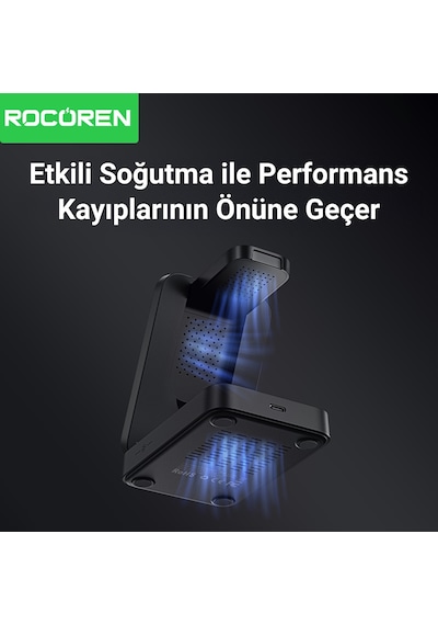 Rocoren 3 Ü 1 Arada Apple Uyumlu iPhone Airpods Watch Magsafe Kablosuz Şarj Cihazı Stand