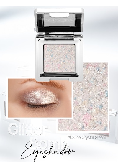 Mücevher Parlaklığında Yoğun Pigmentli Tekli Far Cre'ars Glitter Bomb Eyeshadow 08 Ice Crystal Gleam 71317240