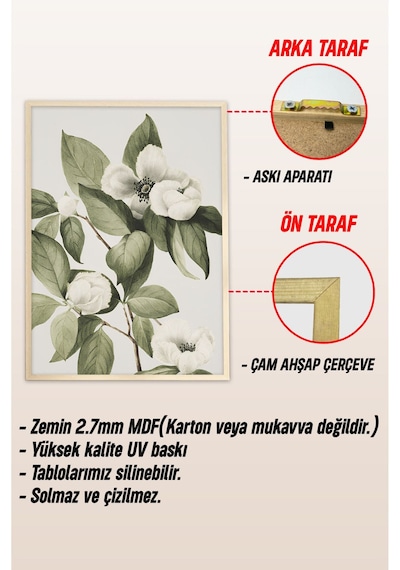 Ahşap Çerçeveli Mdf Tablo Seti Salon Ve Oturma Odası Için Çt3090 32 X 42
