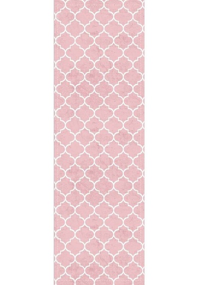 Pembe Etnik Fas Kupa Desen Premium Masa Örtüsü Runner Rnr149n11