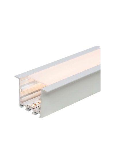 Led Kanal Profil Alüminyum Sıva Altı Kasa 1 Metre 2185 Sa 40x48mm Opak Pleksi Yan Kapak Ve Yay Dahil