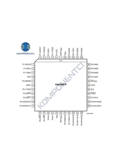 P89c669fa 8bit 24mhz 96kb Flash Mikrodenetleyici Plcc44
