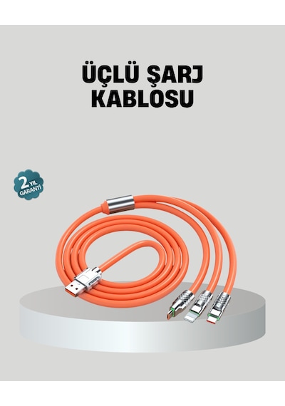 Ilkeshop Üçlü Şarj Kablosu Yüksek Hızlı, Dalı Ve Uzun Ömürlü