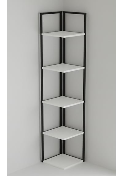 Ela 5 Raflı Metal Köşe Kitaplık Rafı Dekoratif Aksesuar Rafı 180 Cm Beyaz Beyaz Ela 5 Raflı Metal Köşe Kitaplık Rafı Dekoratif Aksesuar Rafı 180 Cm Beyaz Beyaz