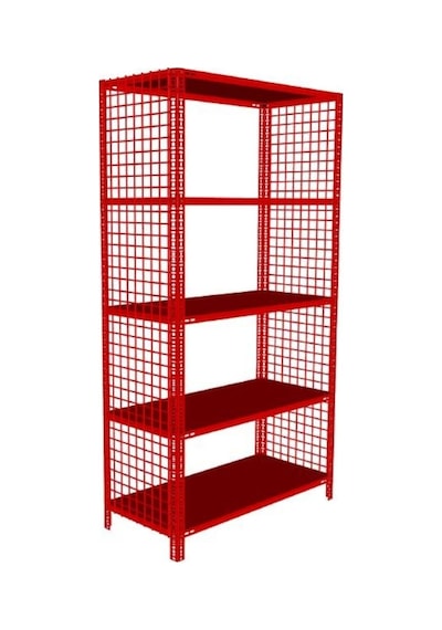 Rafburada 5 Katlı Renkli Tel Kafes Çelik Raf. Dekoratif Raf Turuncu 43 x 75 x 200 CM
